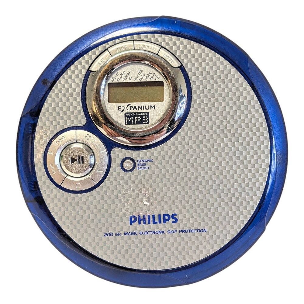 Philips EXP3361/17 Portable CD Player Expanium Discman Working Blue 2004 **Read